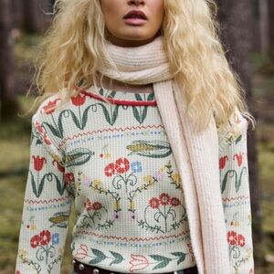 We The Free Multicolor Floral Knit Top